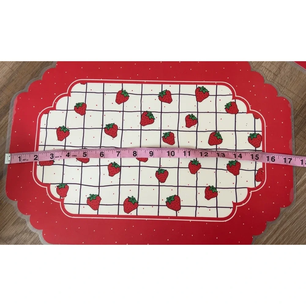 Vintage Strawberry Reversible Place Mats 1987 Made in USA | Set of 4